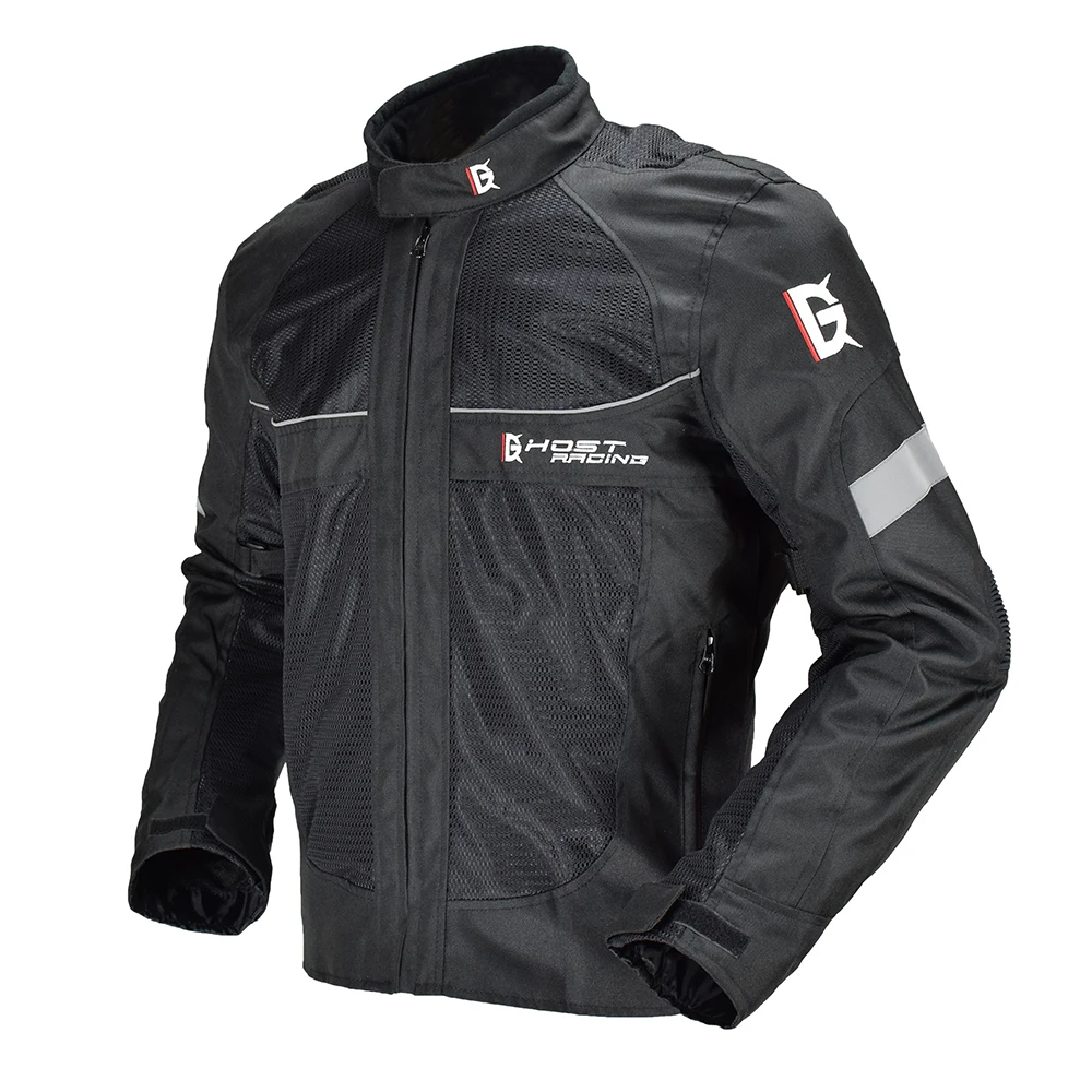 Gearx Motorcycle Jacket - メンズバイク用アーマージャケット - 全天候対応反射型衝突防止保護ギア