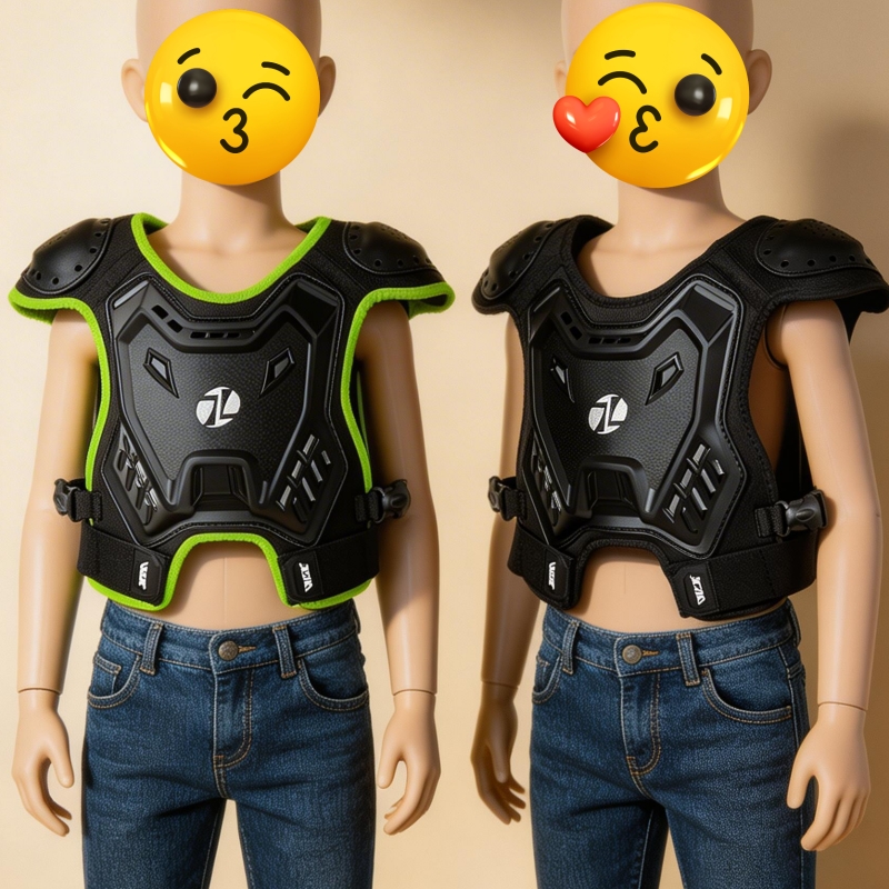 Motorcycle Gear For Kids - 子供用オートバイアーマーベスト、モトクロス、MTB、BMX、スケートボード、スクーター、スキー用胸部・背中プロテクター、キッズギア