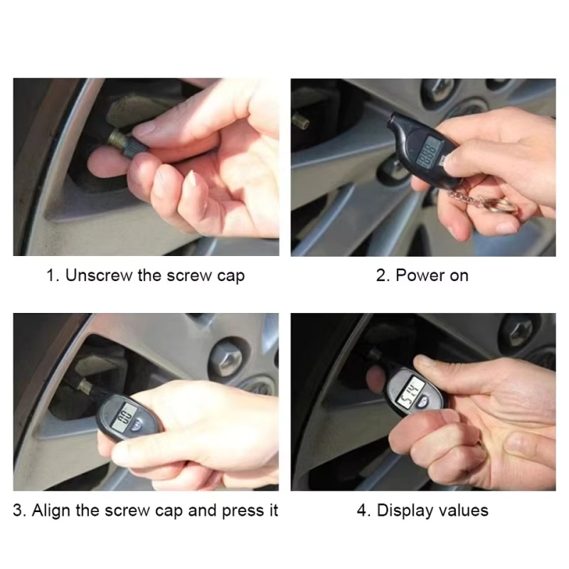 Tyre Pressure Gauge - タイヤゲージデジタル LCD ディスプレイ付き車のタイヤ空気圧テスターメーター自動車オートバイタイヤ安全警報テストツール