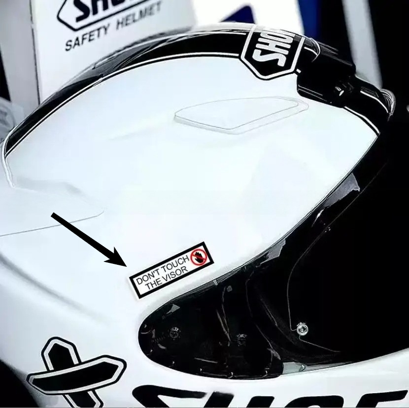 Motorcycle Gear Deals - ヘルメット警告ステッカーセット 2 個緊急使用テキスト防水ビニールデカールオートバイギア装飾