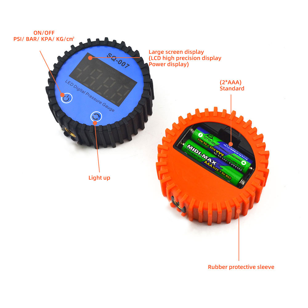 車オートバイ用0-255 PSIタイヤ空気圧計LEDデジタル - Tyre Pressure Gauge のレビューと価格