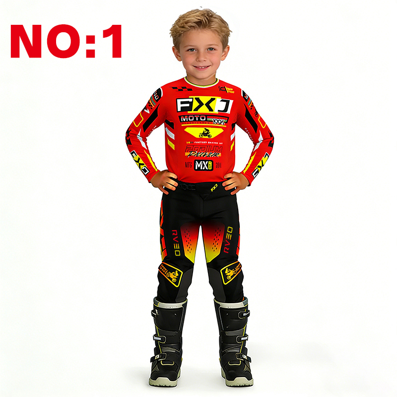モトクロス子供用セット オートバイジャージ＆パンツ キッズ服 - Motorcycle Gear For Kids のレビューと価格