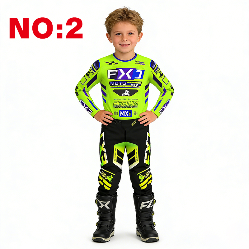 モトクロス子供用セット オートバイジャージ＆パンツ キッズ服 - Motorcycle Gear For Kids のレビューと価格