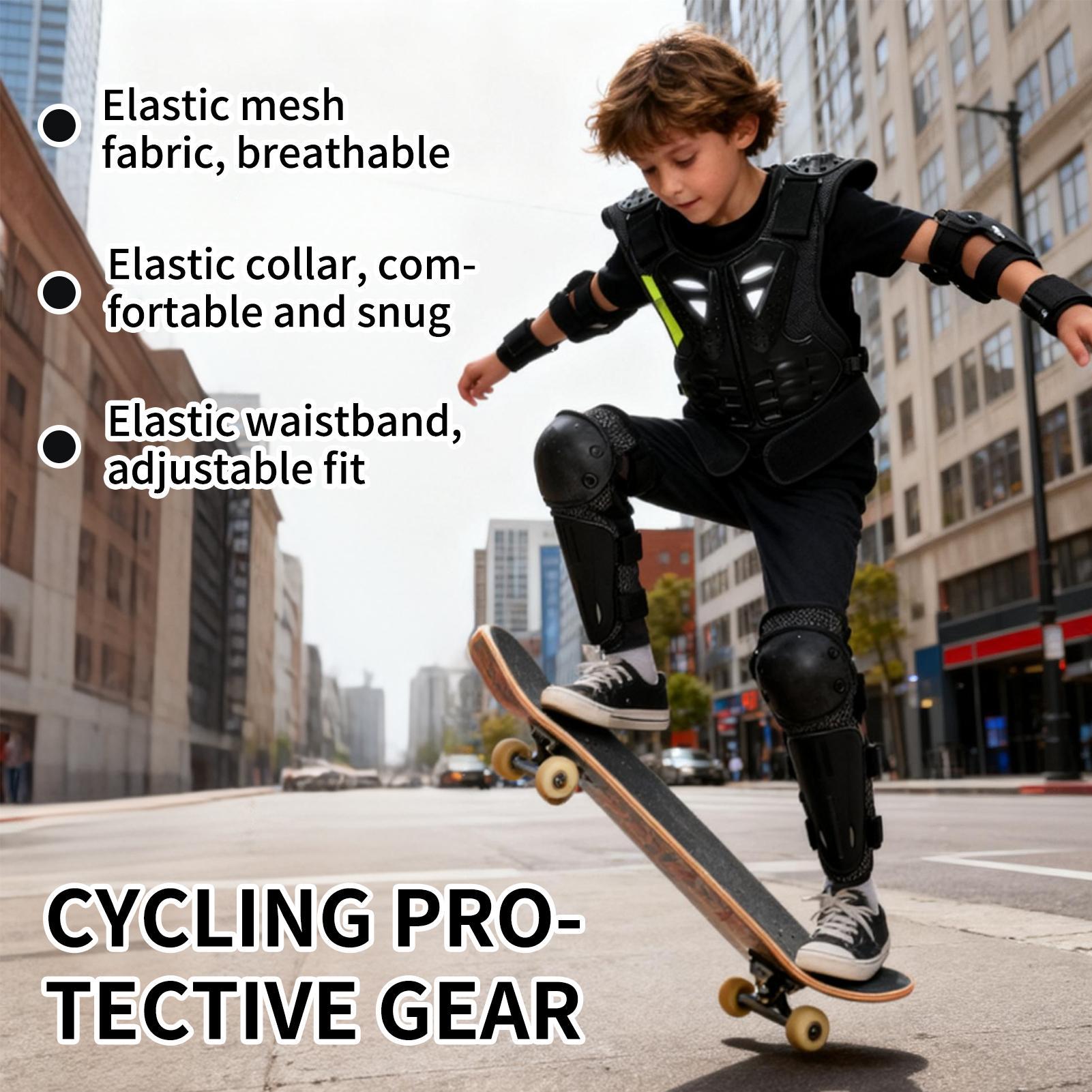ユースモトクロスギア チェストプロテクター 肘と膝パッド付き - Motorcycle Gear For Kids のレビューと価格