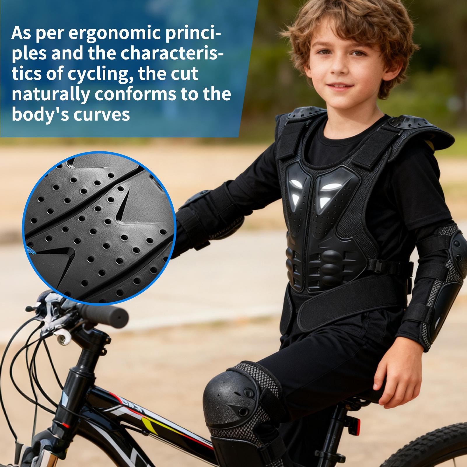 ユースモトクロスギア チェストプロテクター 肘と膝パッド付き - Motorcycle Gear For Kids のレビューと価格