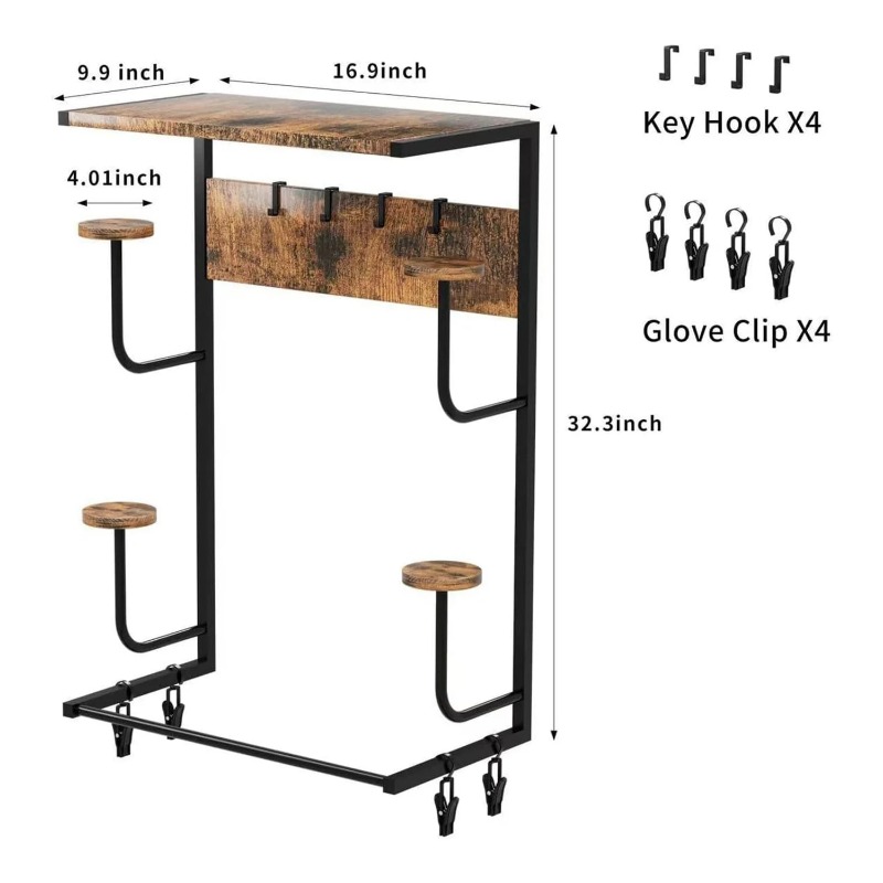 木製カラーのオートバイヘルメット壁掛けホルダー（4つの帽子ス - Motorcycle Gear Display Rack のレビューと価格