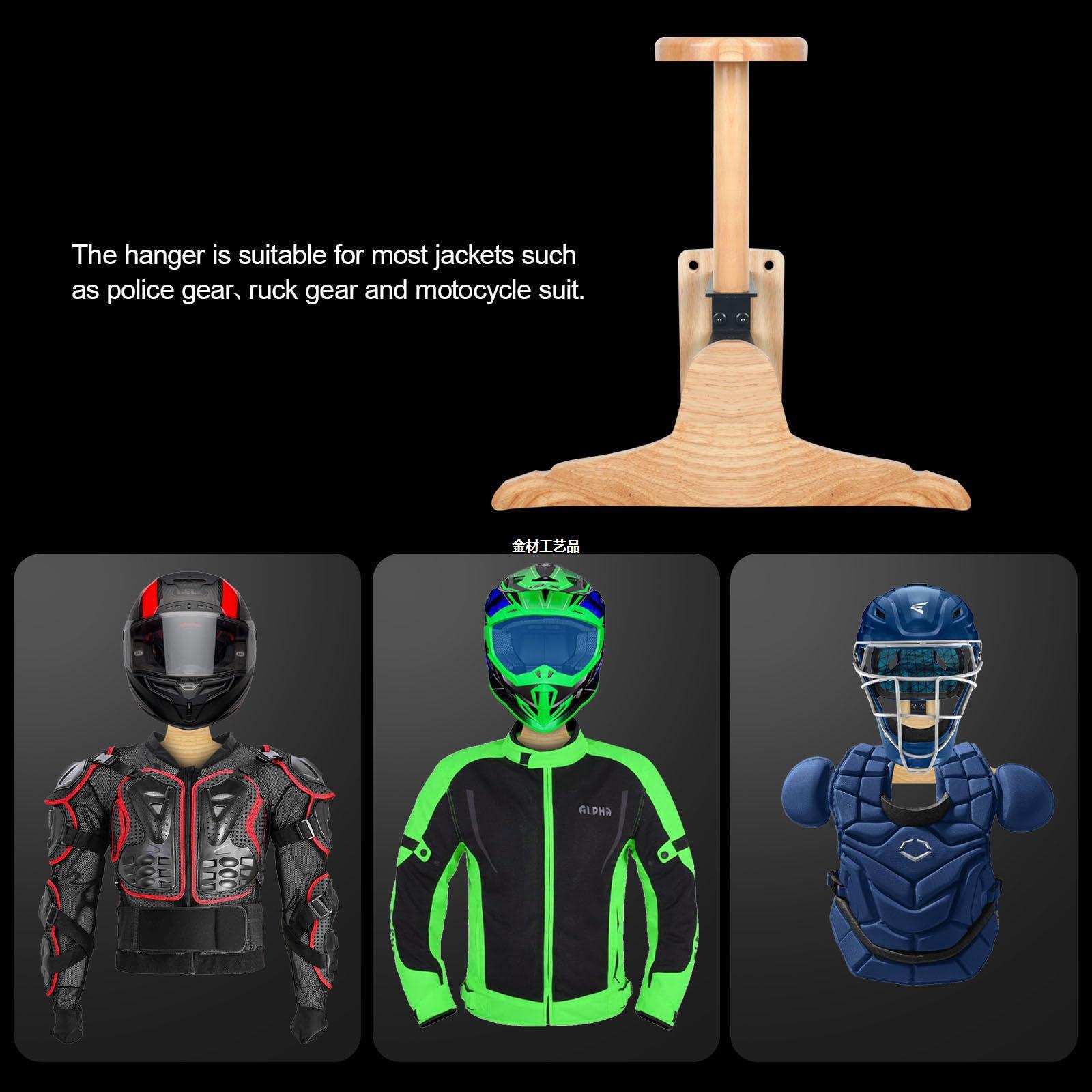 壁掛け式木製屋外収納ラック、戦術用およびバイク用ヘルメットデ - Motorcycle Gear Display Rack のレビューと価格